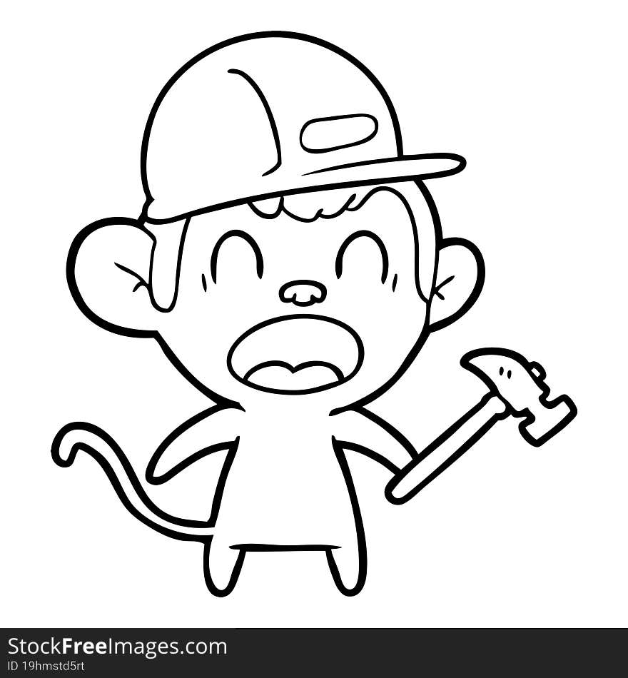 shouting cartoon monkey. shouting cartoon monkey