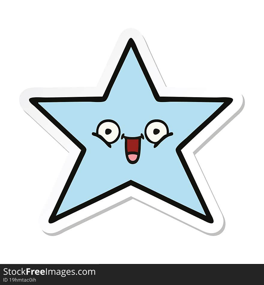 Sticker Of A Cute Cartoon Star Fish