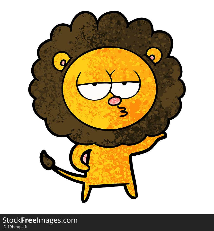 cartoon bored lion. cartoon bored lion