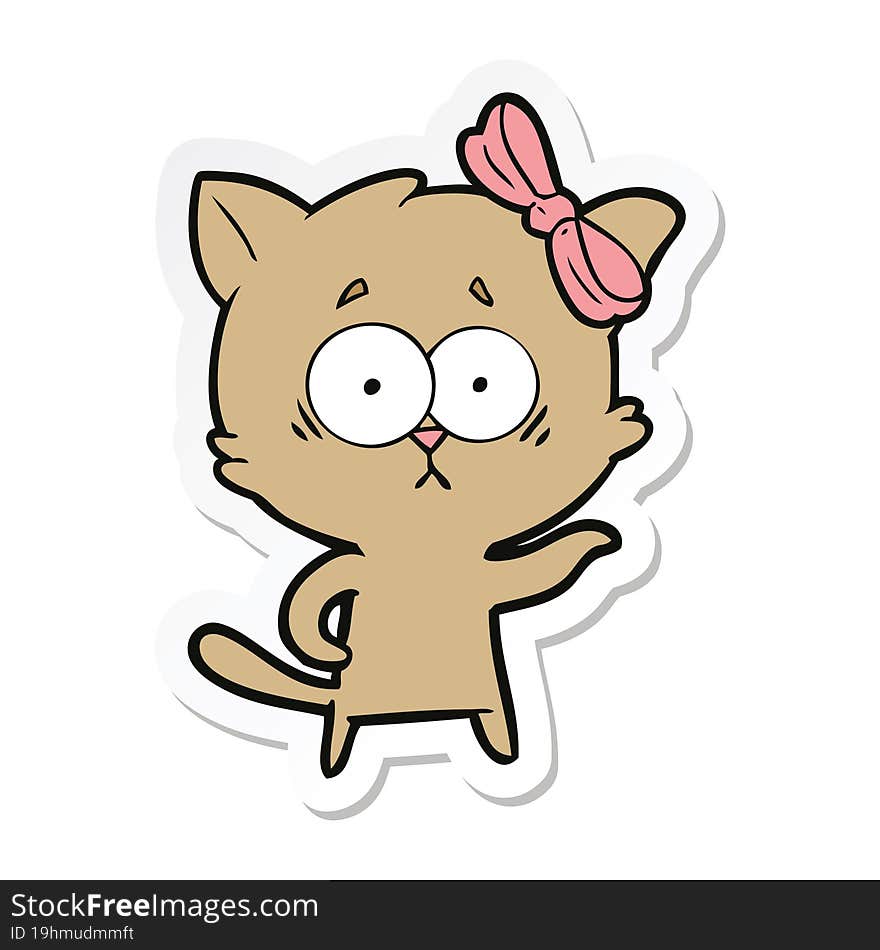 Sticker Of A Cartoon Cat