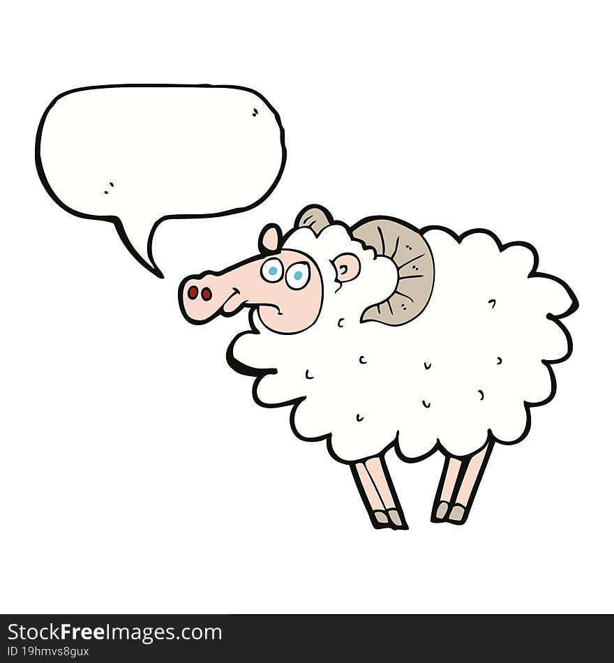 cartoon ram with speech bubble