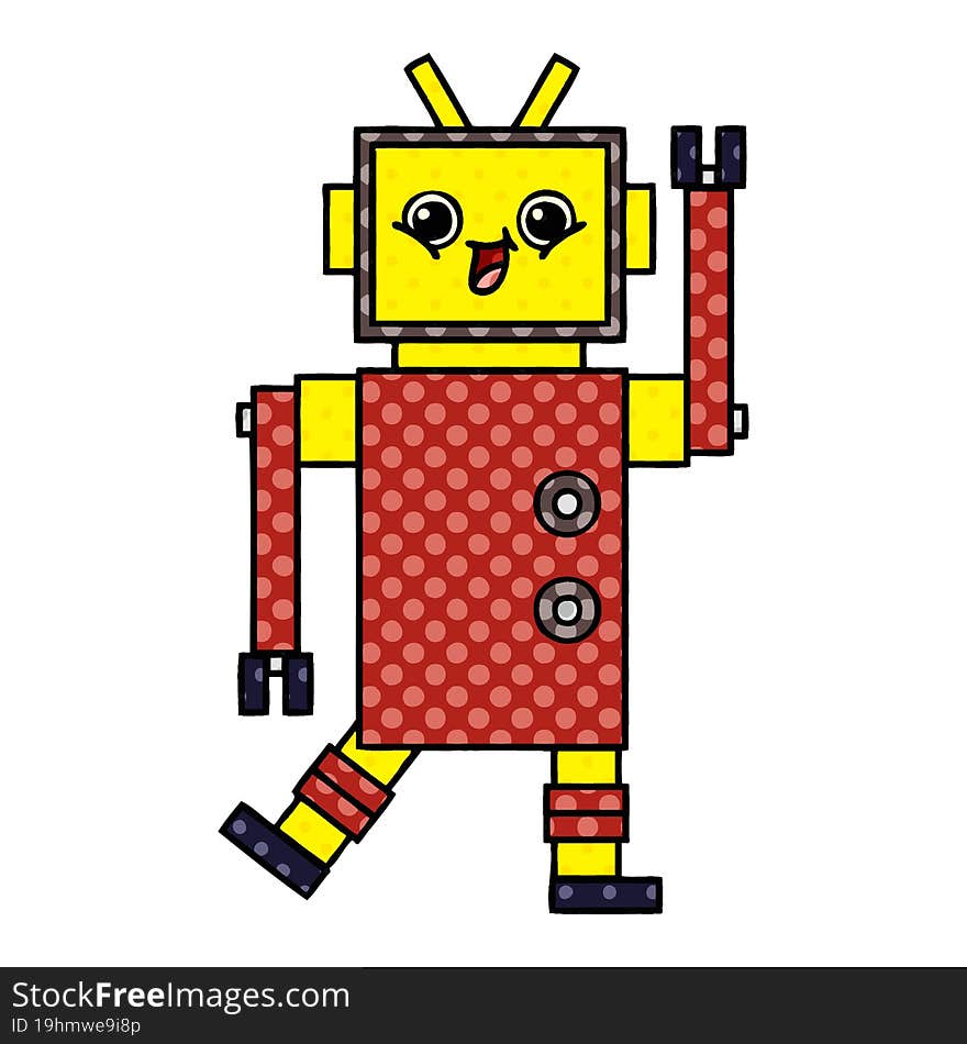 Comic Book Style Cartoon Robot