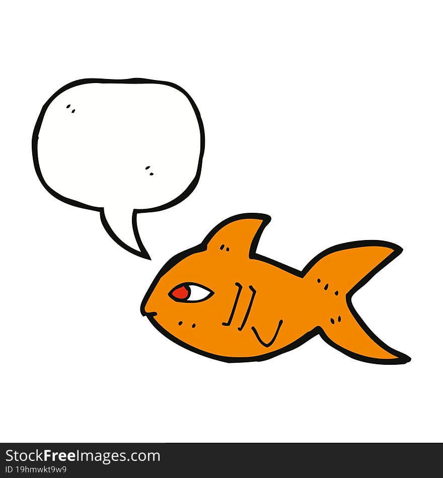 Cartoon Fish With Speech Bubble