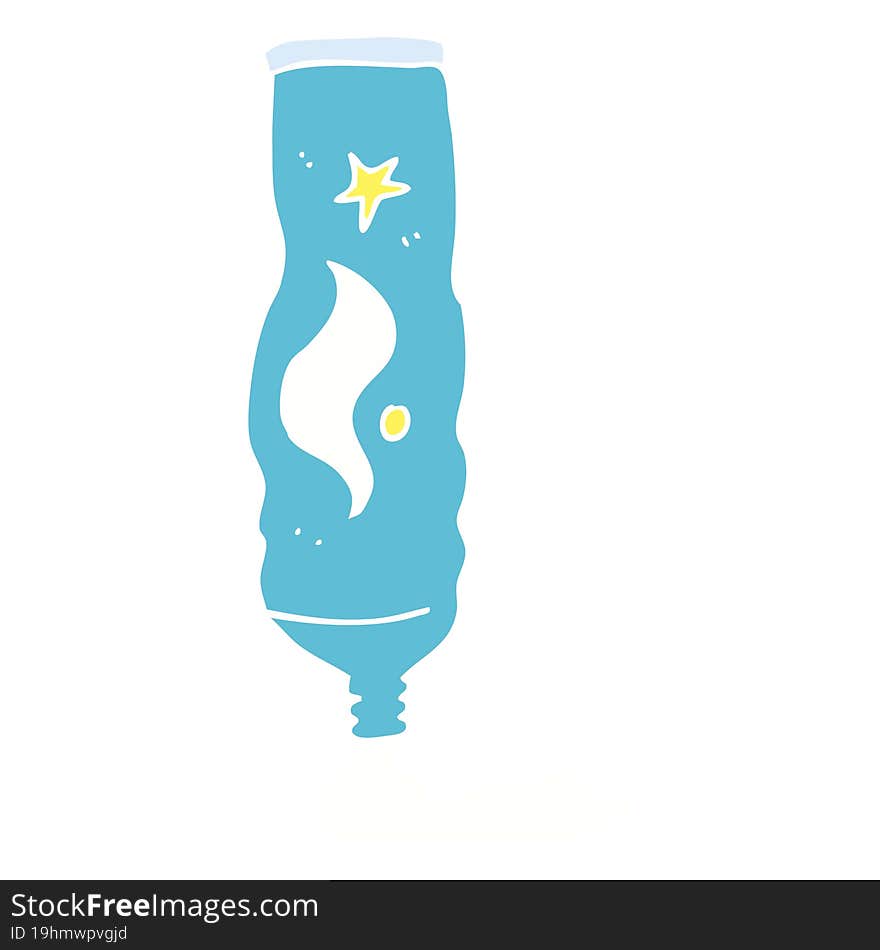 Flat Color Illustration Of A Cartoon Toothpaste Tube