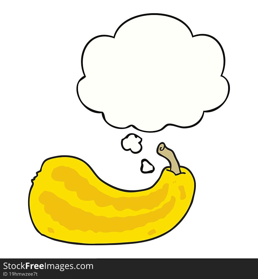 cartoon squash with thought bubble. cartoon squash with thought bubble