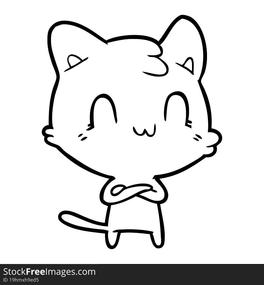 cartoon happy cat. cartoon happy cat