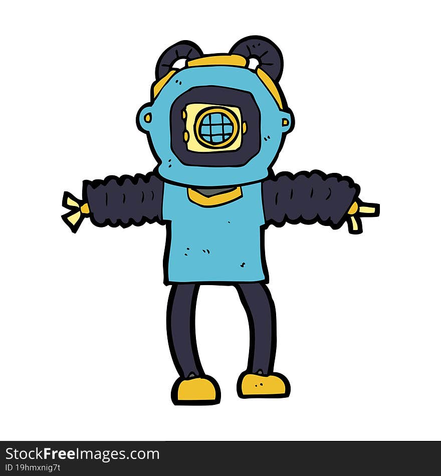 Cartoon Deep Sea Diver