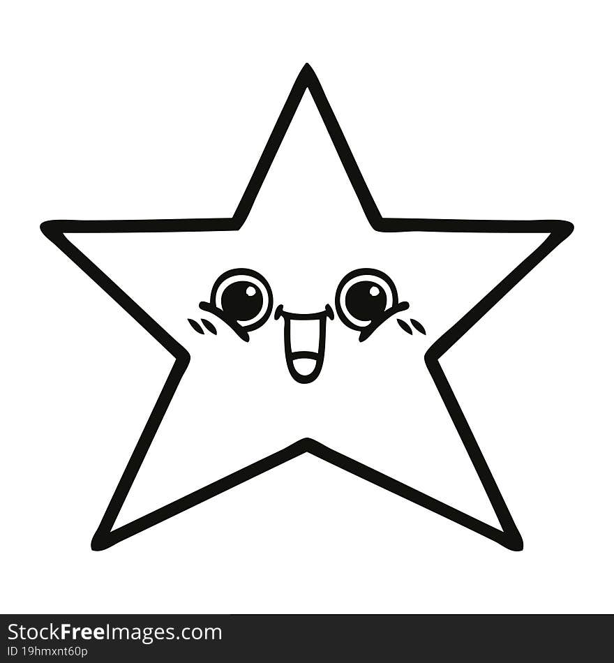 Line Drawing Cartoon Star Fish