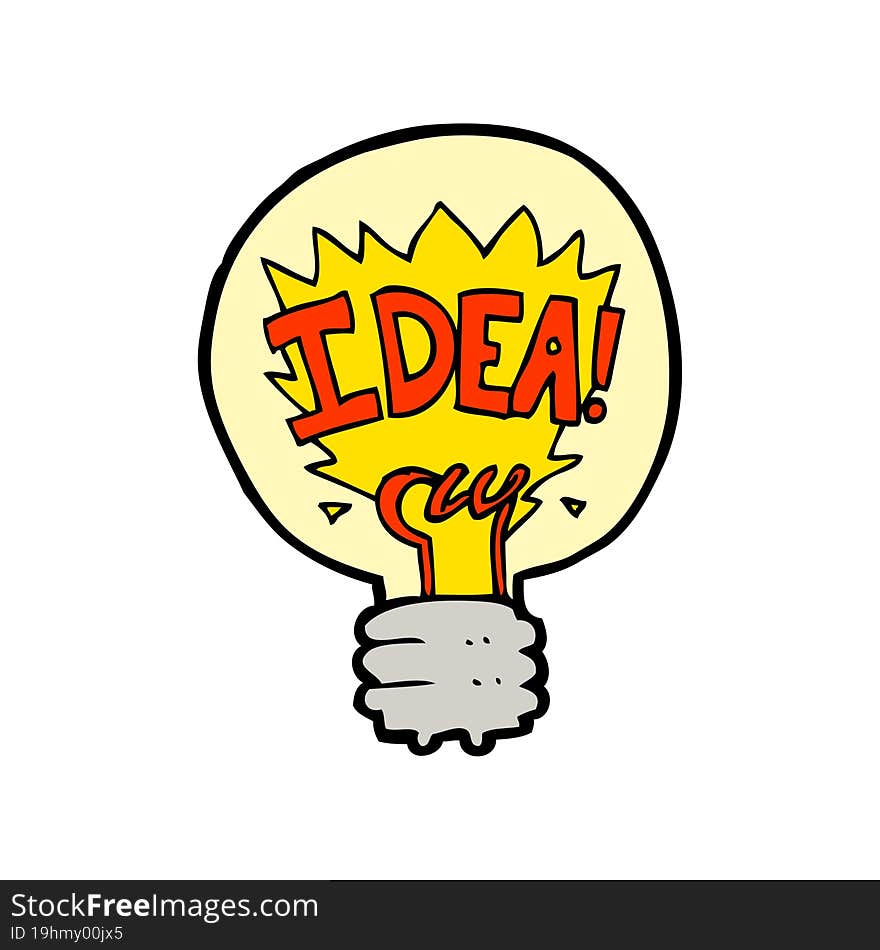 cartoon idea light bulb symbol