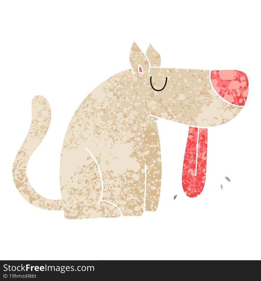 quirky retro illustration style cartoon dog