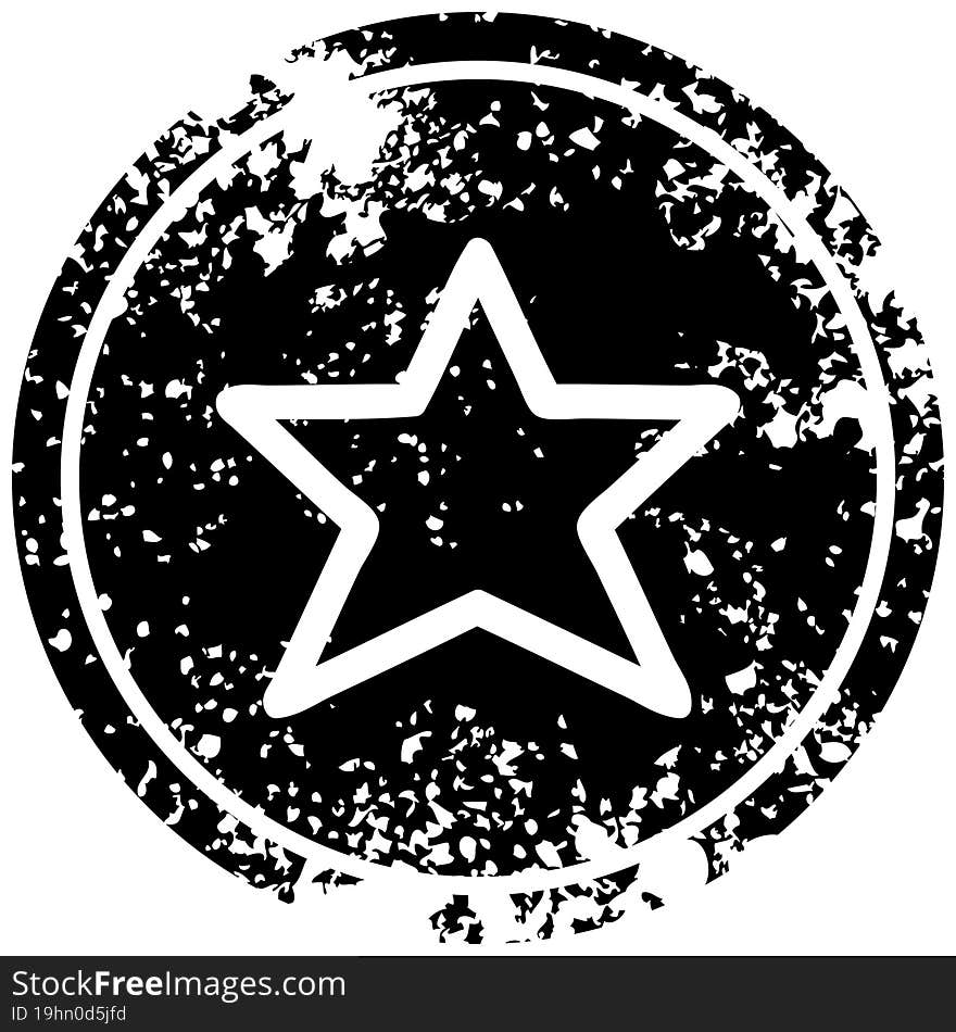 star shape distressed icon symbol