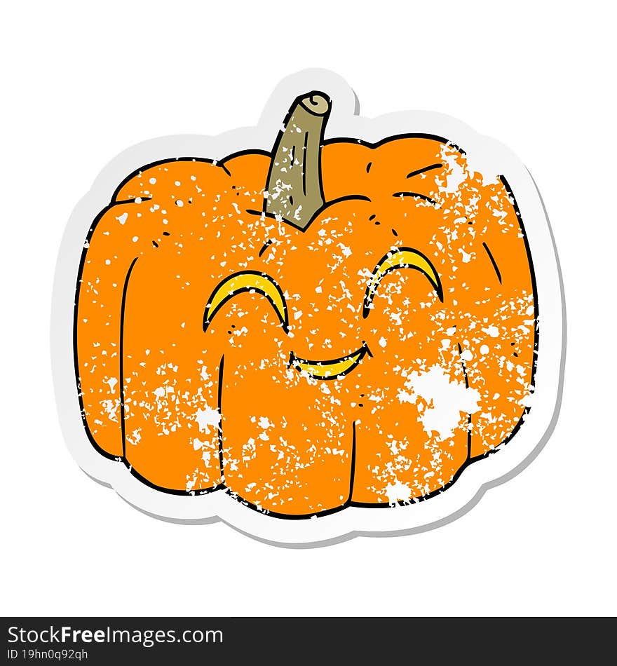 retro distressed sticker of a cartoon halloween pumpkin