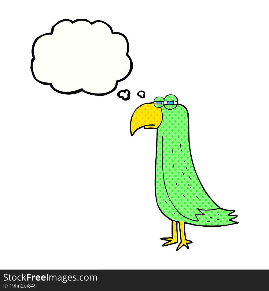 Thought Bubble Cartoon Parrot