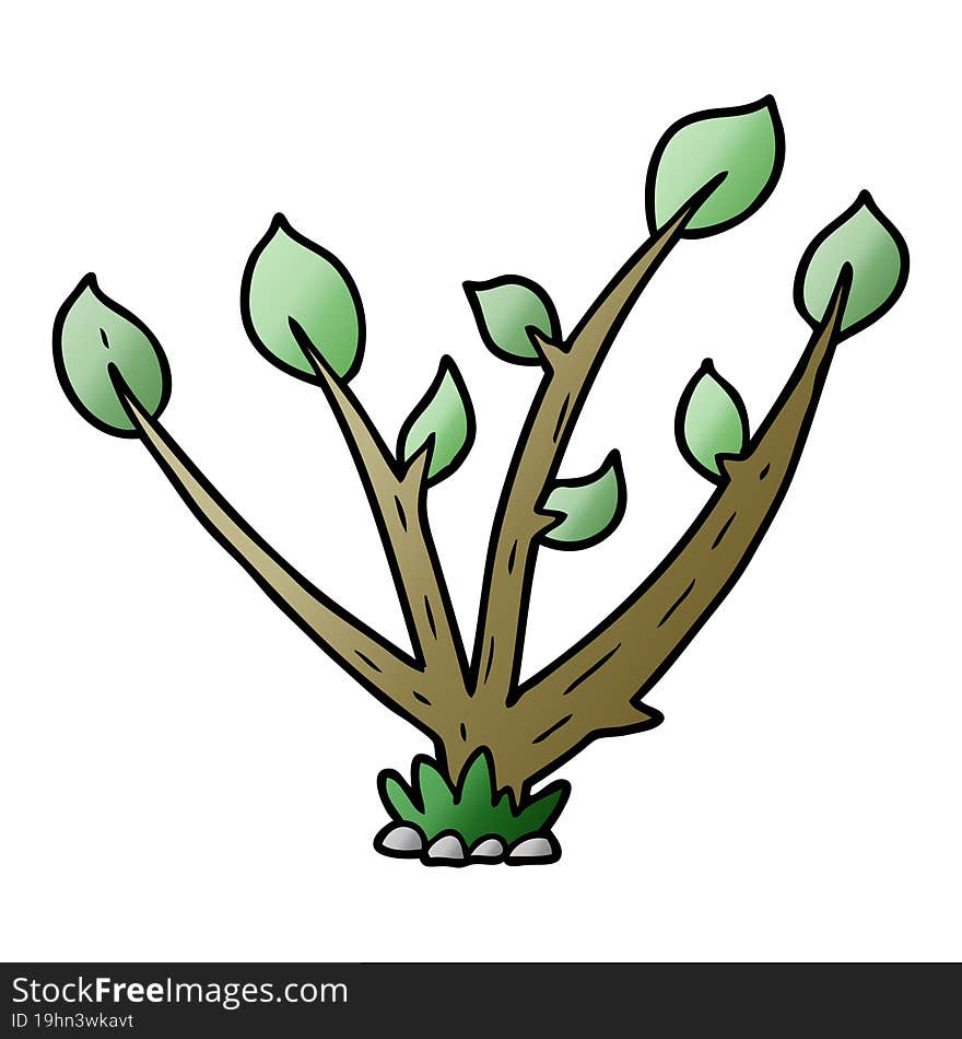 cartoon sprouting plant. cartoon sprouting plant