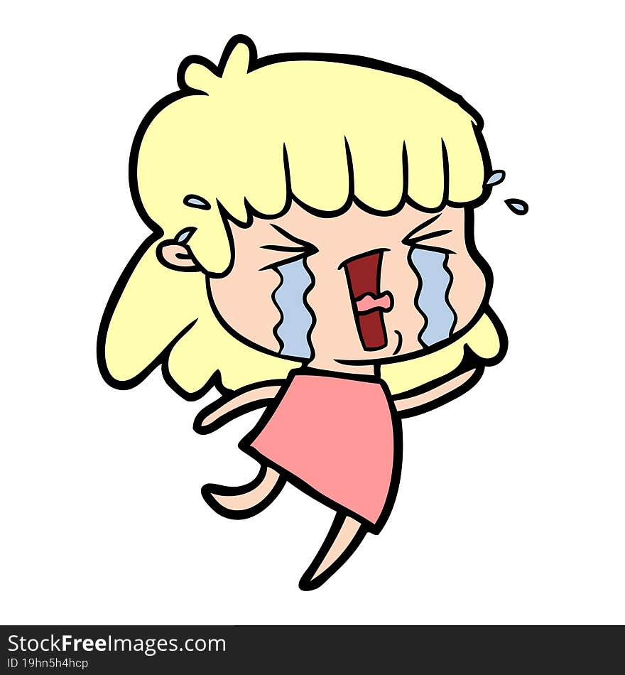 cartoon woman in tears. cartoon woman in tears