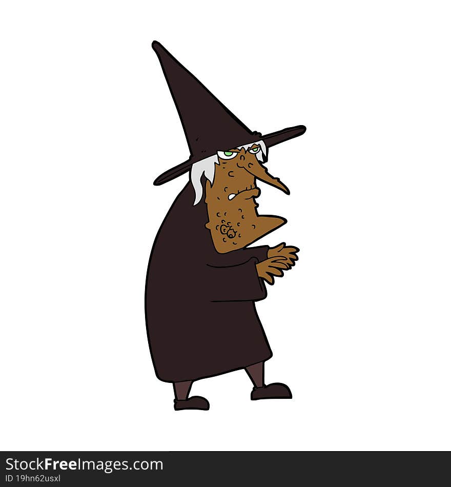 cartoon ugly old witch