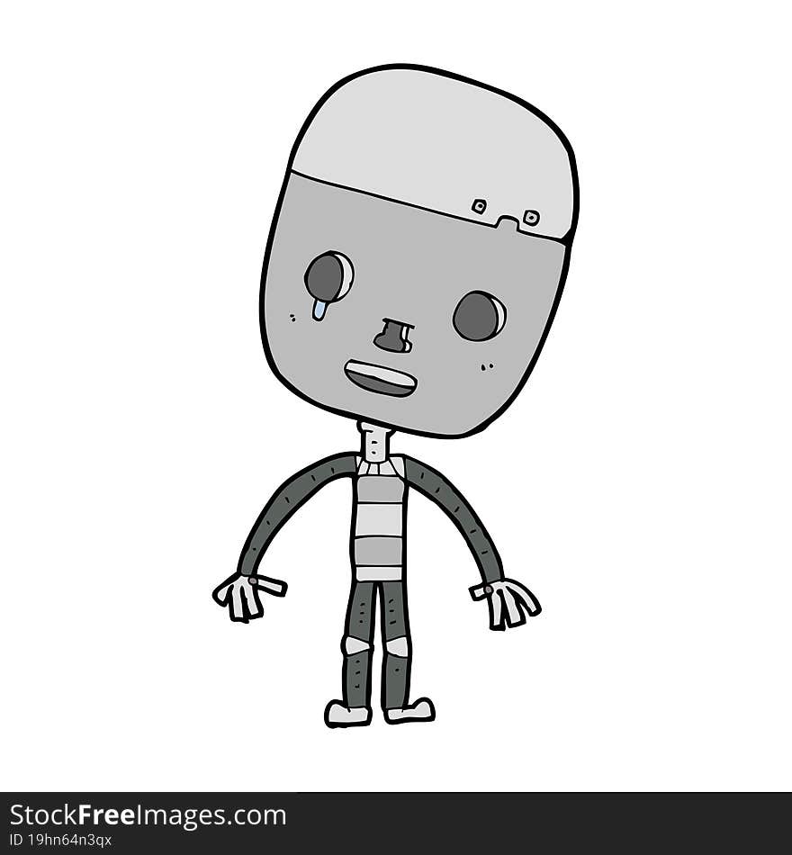 cartoon sad robot