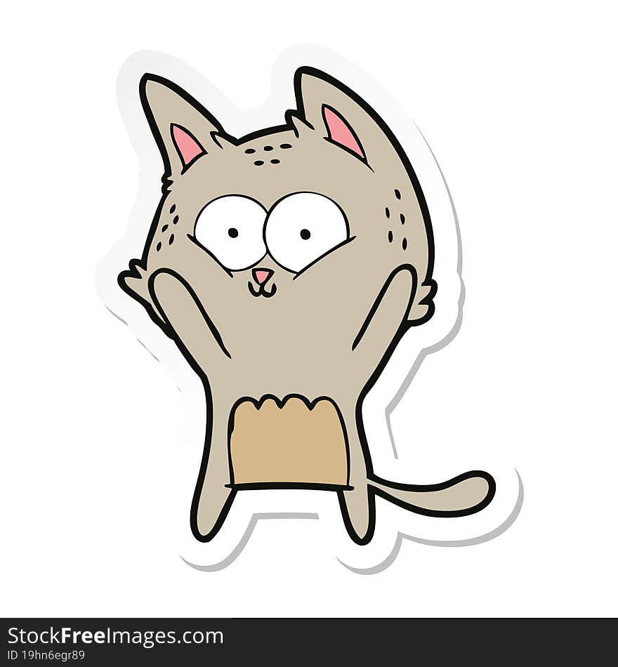 sticker of a cartoon cat