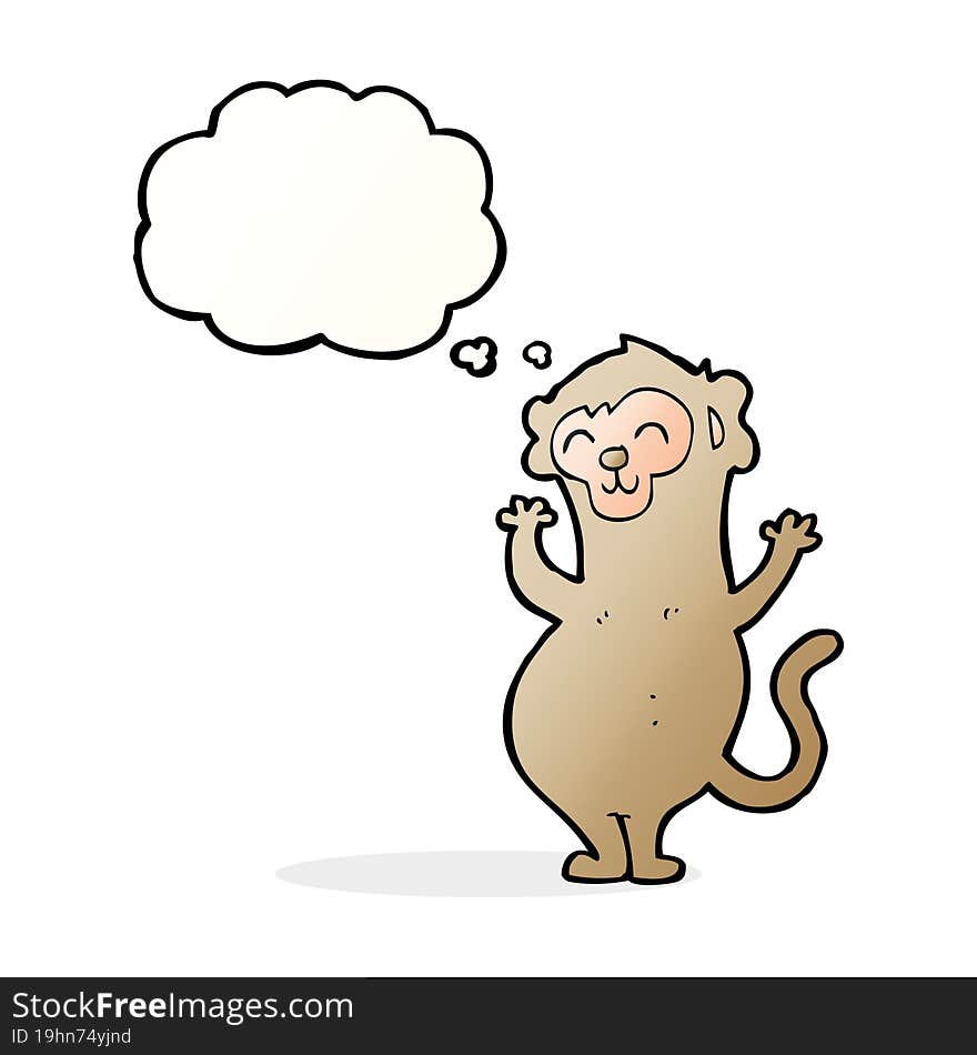 cartoon monkey with thought bubble