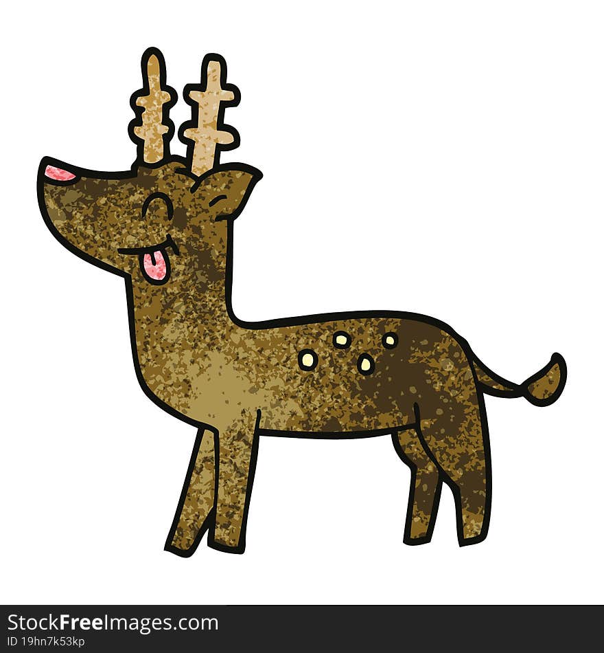 Cartoon Doodle Happy Deer