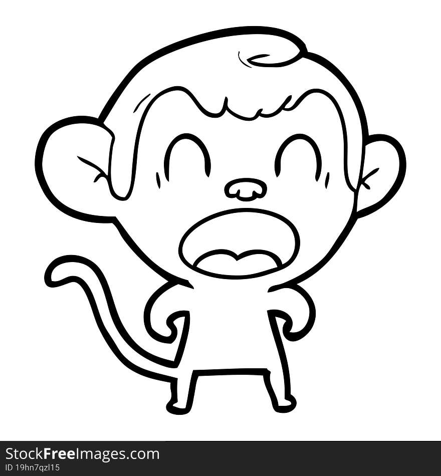 shouting cartoon monkey. shouting cartoon monkey