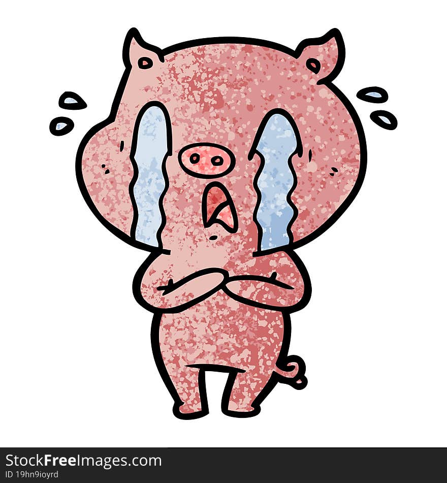 crying pig cartoon. crying pig cartoon