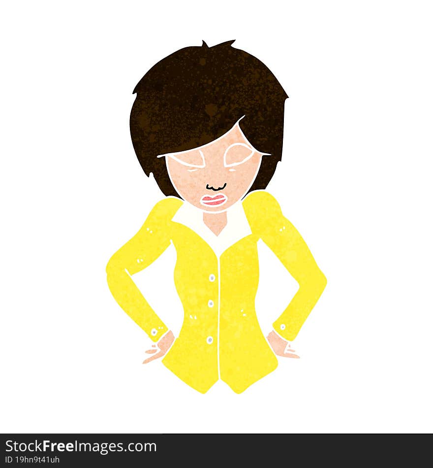 cartoon woman with hands on hips