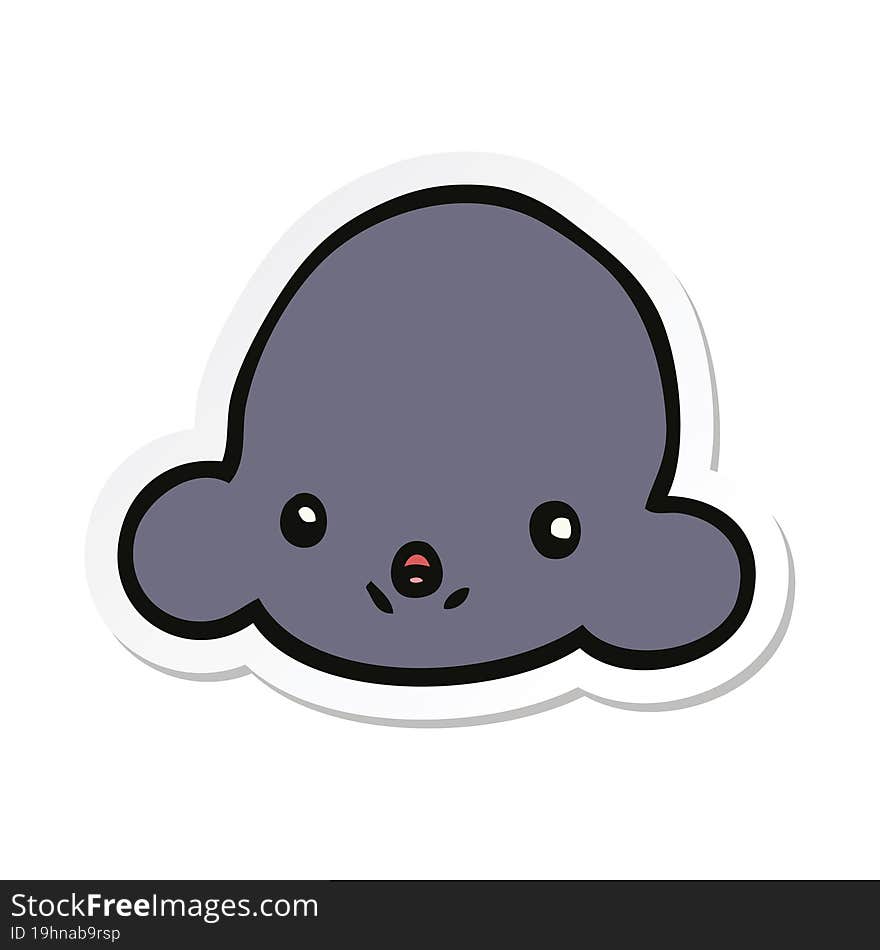 Sticker Of A Cartoon Cloud