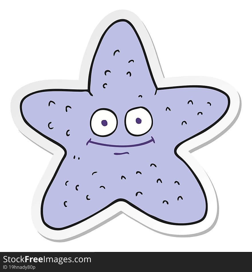 sticker of a cartoon starfish