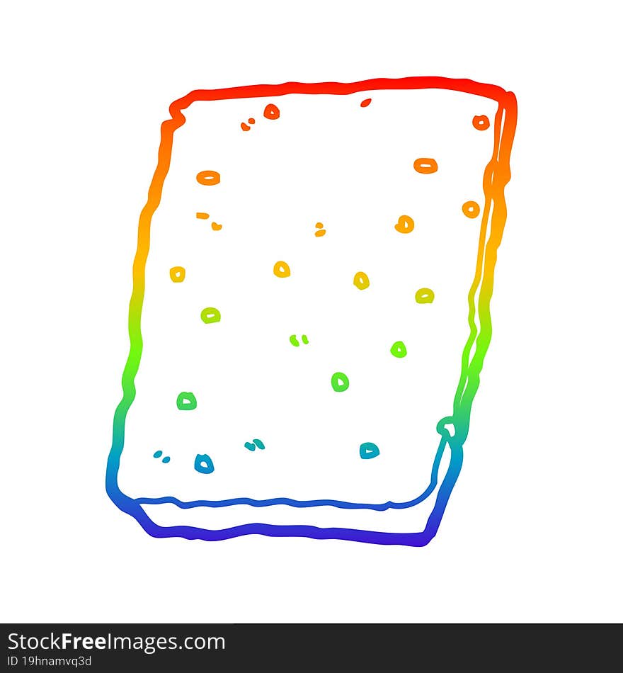 rainbow gradient line drawing cartoon biscuit