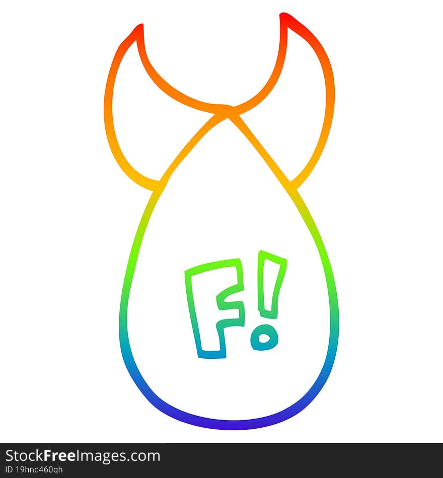 rainbow gradient line drawing cartoon atomic bomb