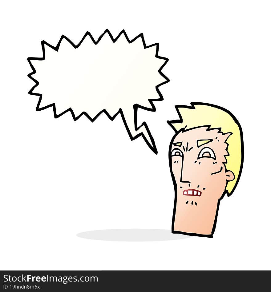 Cartoon Angry Face With Speech Bubble