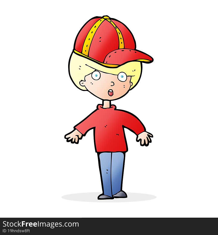 Cartoon Boy Wearing Cap