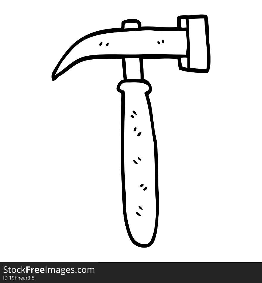 line drawing cartoon hammer