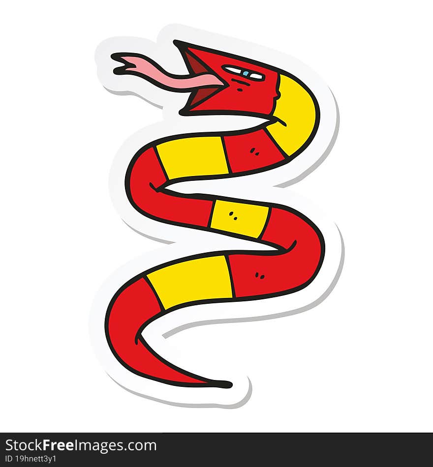 sticker of a cartoon snake