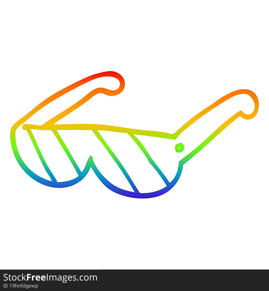 Rainbow Gradient Line Drawing Cartoon Safety Glasses