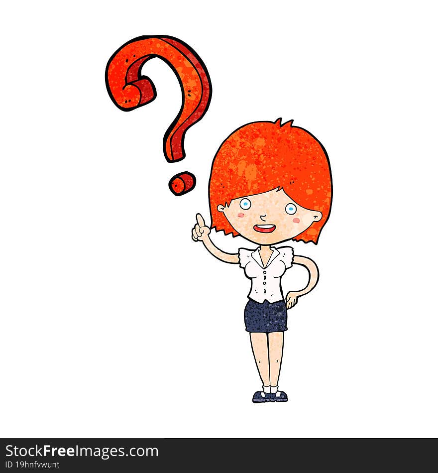 cartoon woman asking question