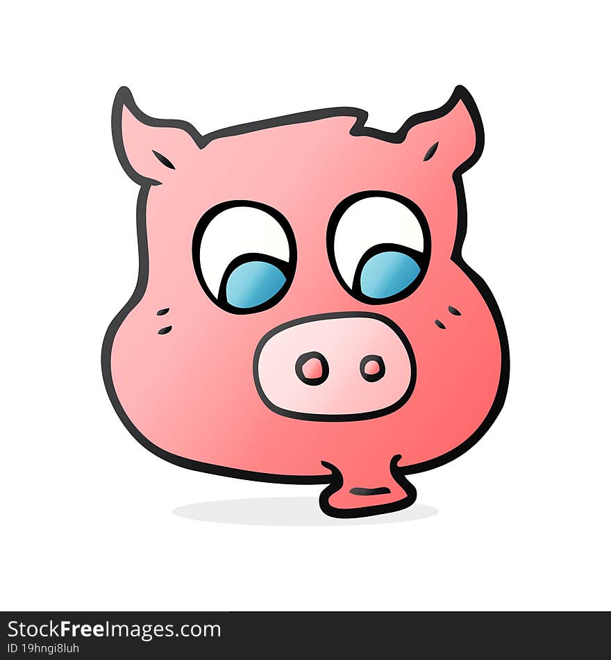 freehand drawn cartoon pig