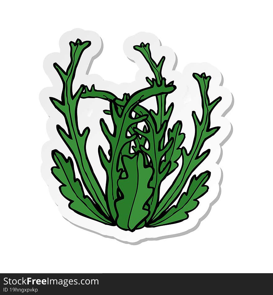 Sticker Of A Cartoon Seaweed