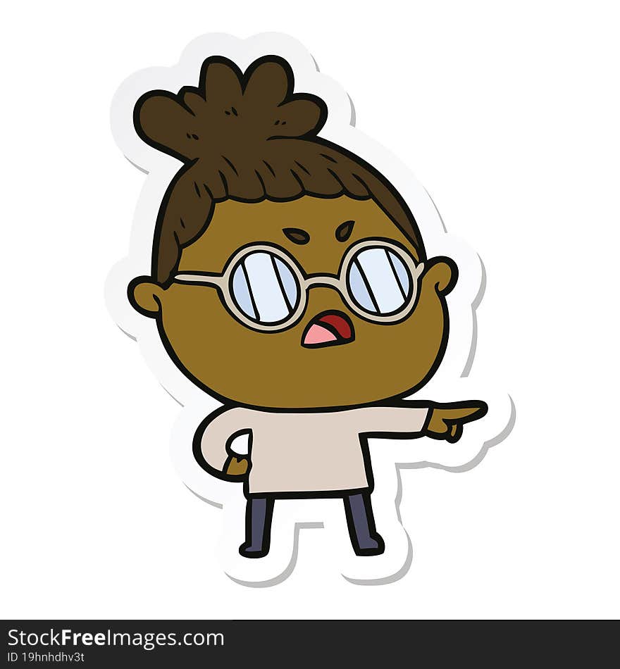 Sticker Of A Cartoon Annoyed Woman