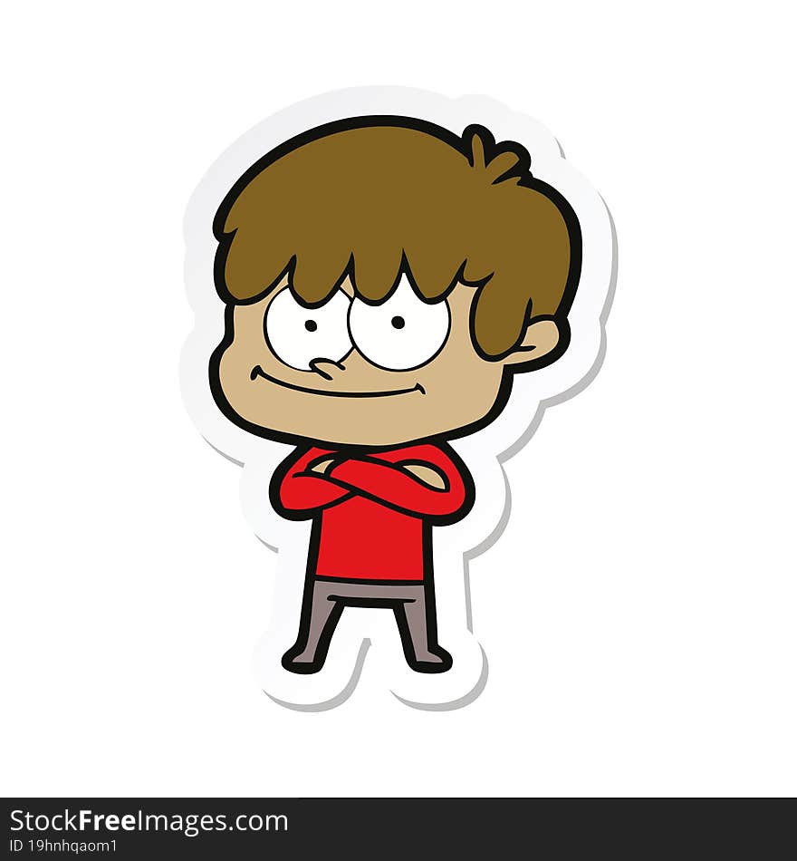 sticker of a happy cartoon man