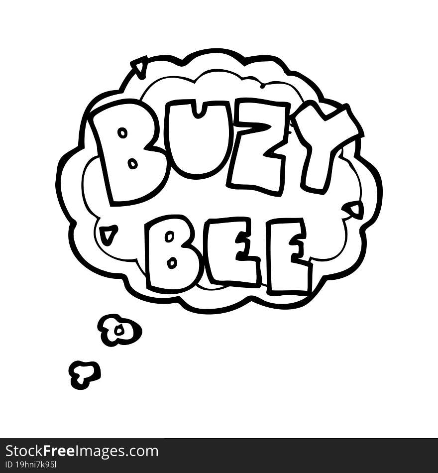 Thought Bubble Cartoon Buzy Bee Text Symbol