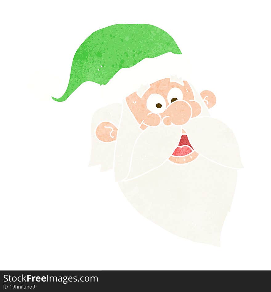 Cartoon Jolly Santa Claus Face