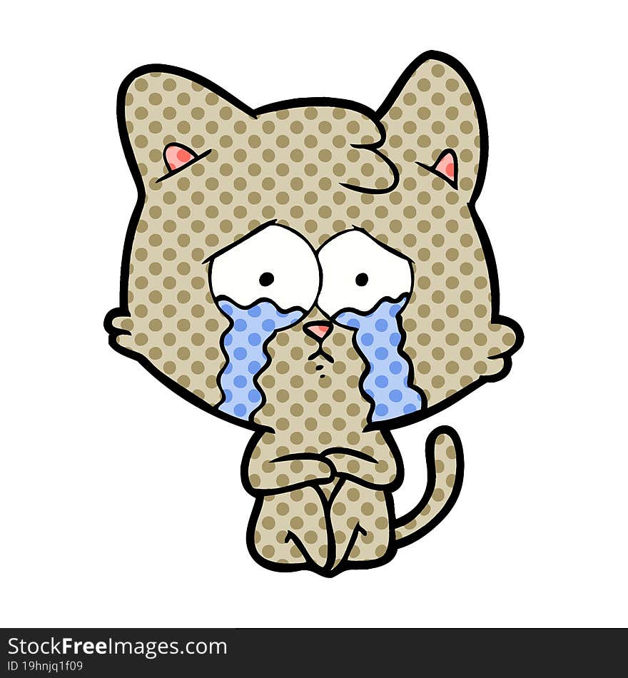 crying cat cartoon. crying cat cartoon