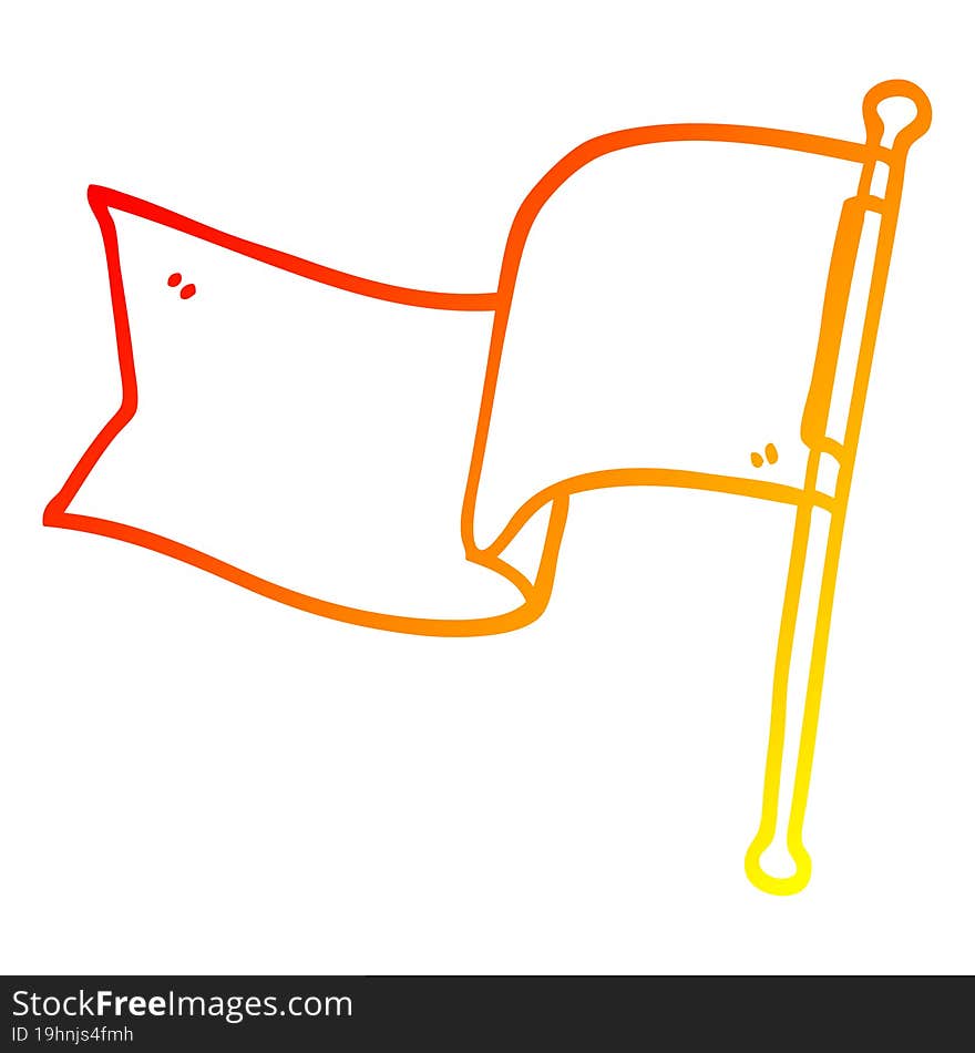 Warm Gradient Line Drawing Cartoon Red Flag