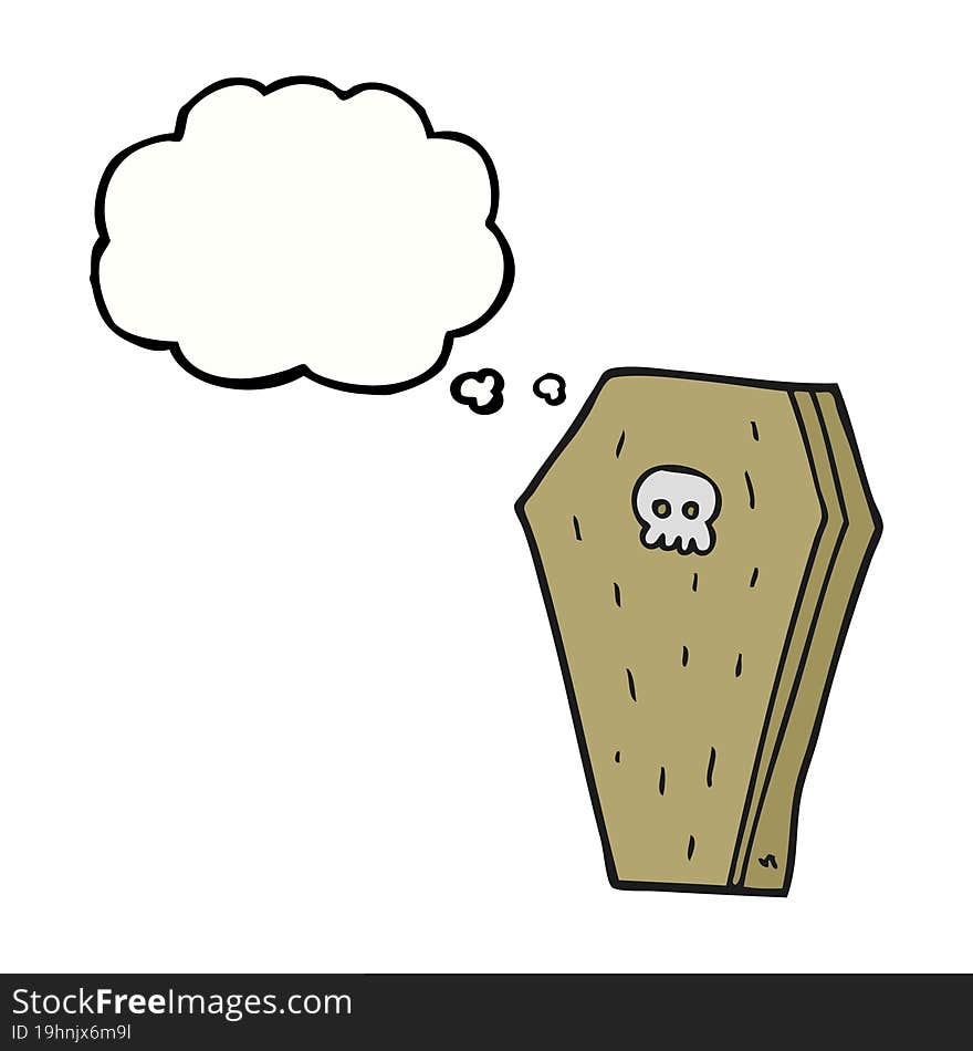 thought bubble cartoon halloween coffin