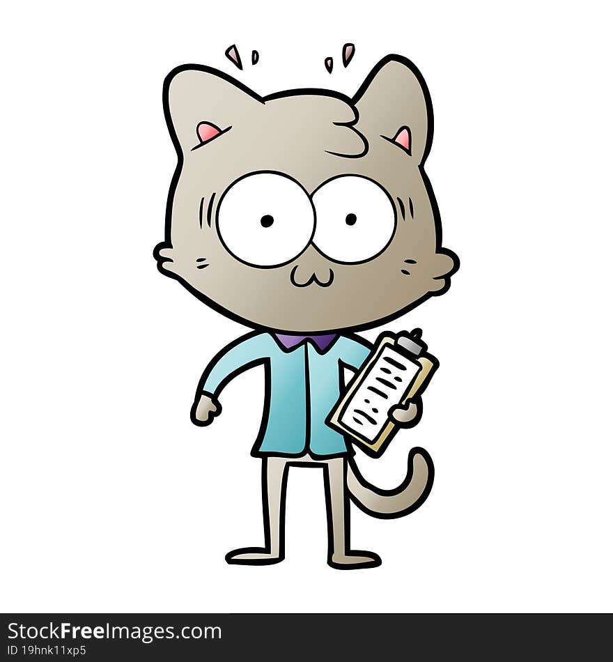 cartoon surprised office worker cat. cartoon surprised office worker cat