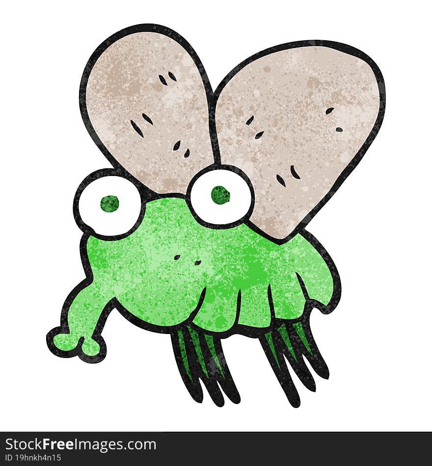 freehand textured cartoon fly