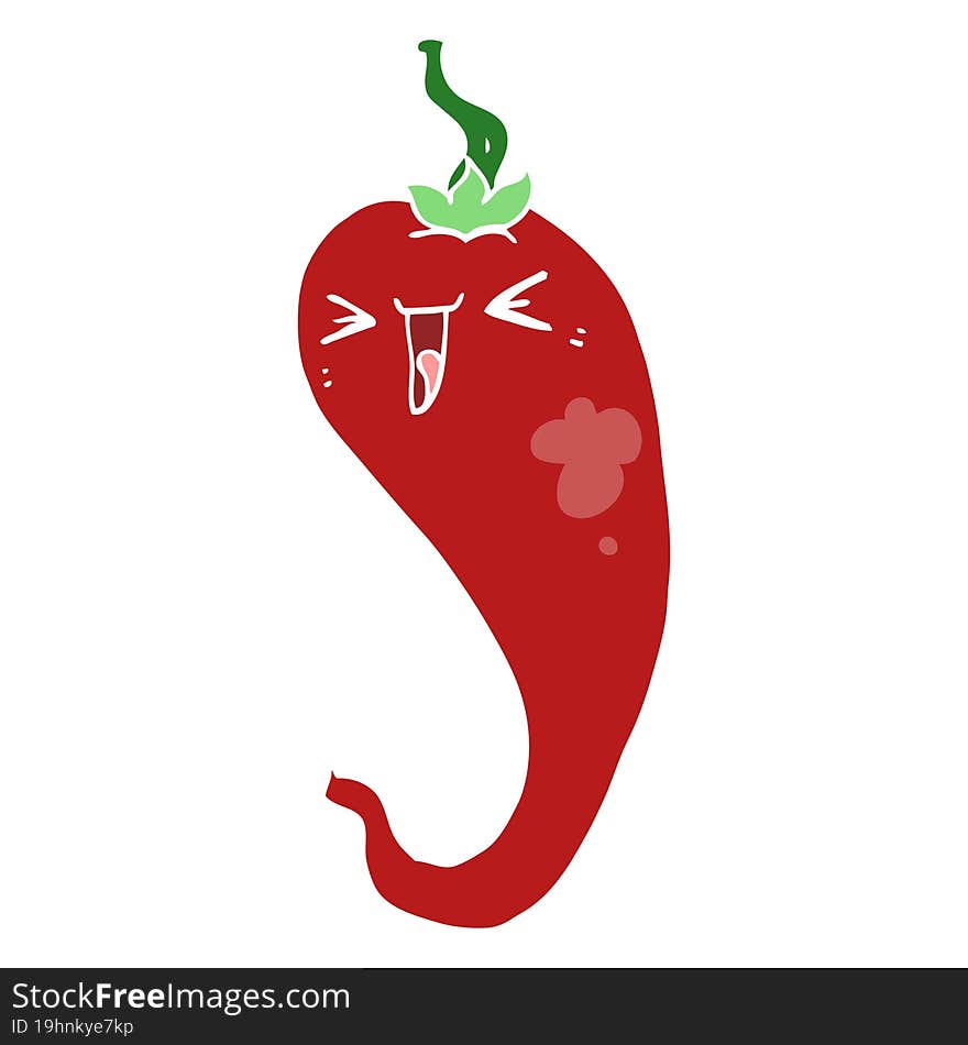 flat color style cartoon hot chili pepper