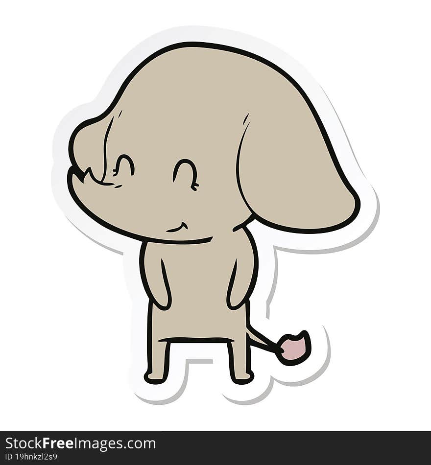 sticker of a cute cartoon elephant